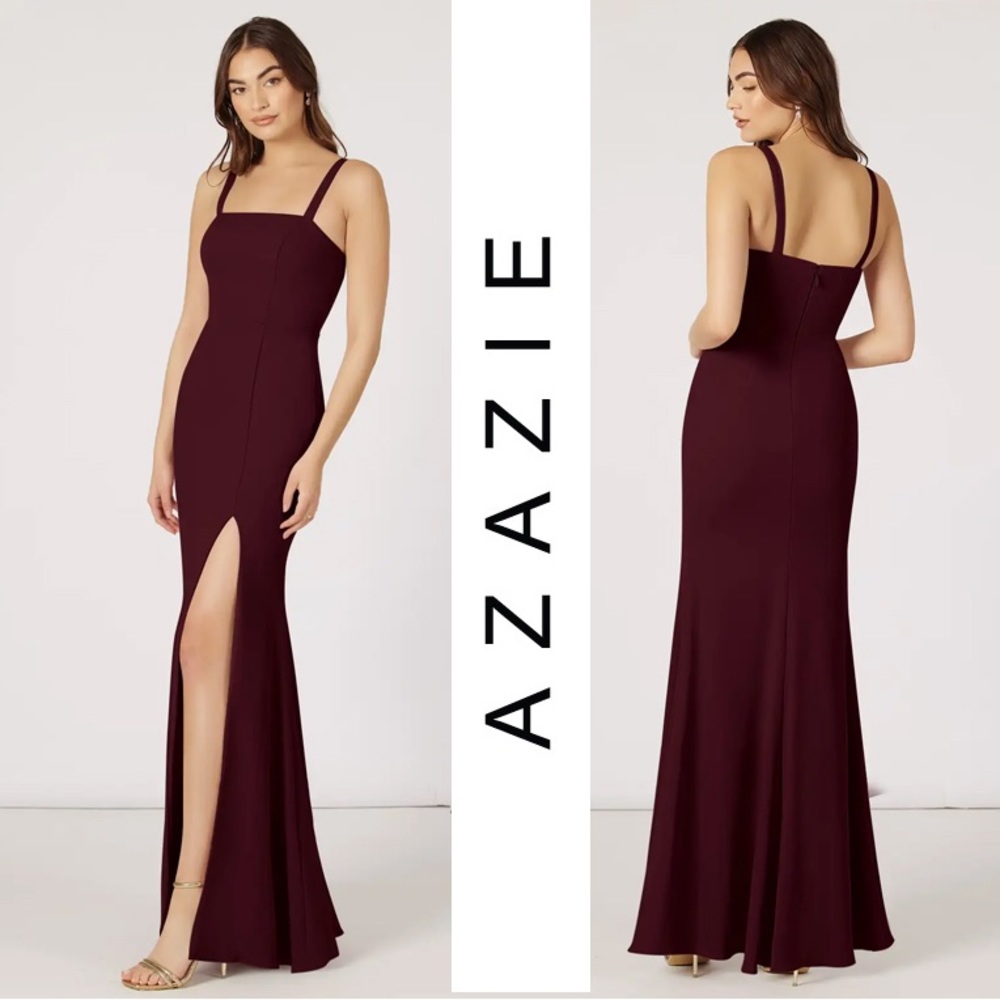 Azazie Gianetta Red Cabernet Bridesmaid Dress XS (0)